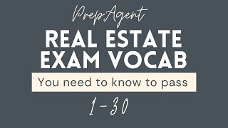 Real Estate Exam Vocab You Must Know to Pass (1 - 30) | 2023