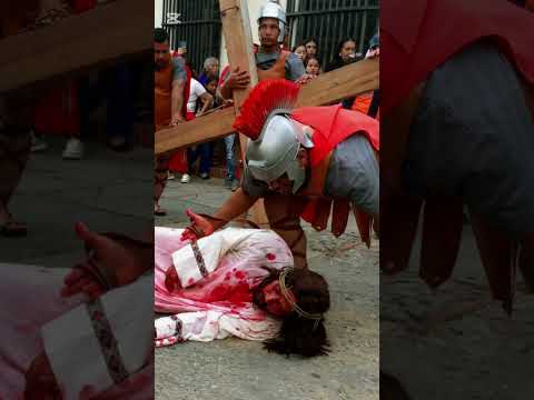 Semana Santa en Chiguará. Grupo de teatro San Antonio de Padua. Profesor Andrés Barrios director.