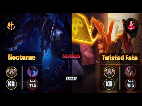 Challenger NOCTURNE [Conqueror] (Mid) VS  TWISTED FATE - Challenger KR Patch 11.5