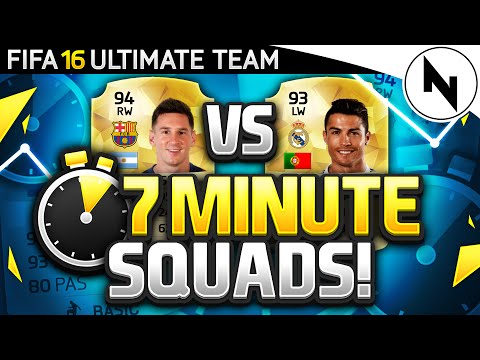 EPIC MESSI v RONALDO 7 MINUTE SQUADS!!!! - FIFA 16 Ultimate Team