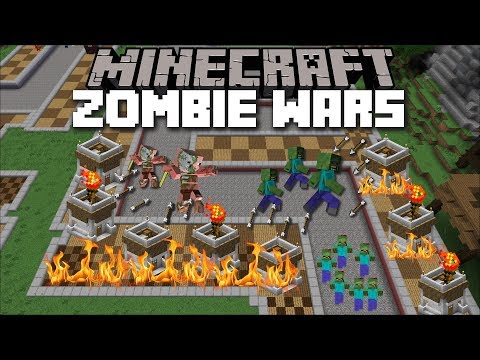 Minecraft ZOMBIE WARS MOD / FIGHT OFF WAVES OF MONSTERS AND DEFEND YOUR CASTLE!! Minecraft