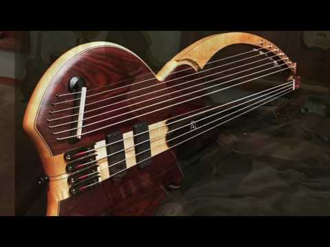 Barton Basses 11-String Fretless Harp Bass 2016 Koa image 6
