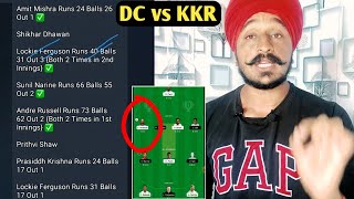Aaj Ka Dream11 Team Kaise Banaye, DC vs KKR Dream11 Team, Cricstars