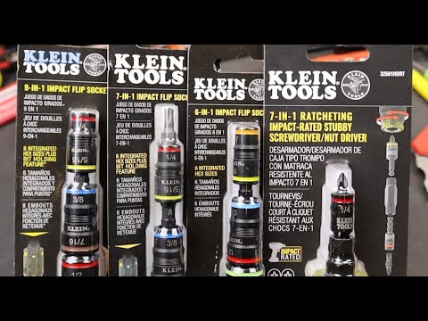 New Klein 7-in-1 Ratcheting Stubby Impact Screw/Nut Driver. Plus 6, 7 & 9-in-1 Impact Flip Sockets.