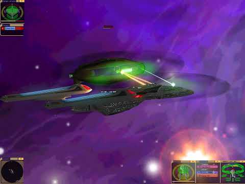 Star Trek Bridge Commander - Sovereign class vs D'Deridex romulan ship