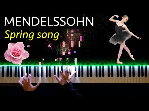Mendelssohn - Song without words Op. 62 No. 6 [Spring Song] piano visualizer 🌈🎹