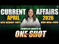 April 2026 Monthly Current Affairs Top 150 MCQs Parcham Classes April One Shot Monthly CA