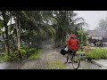 4K Beautiful Heavy Rain In Small Village A Walk Exploring My Village In Heavy Rain