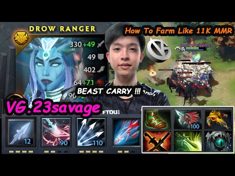 23savage [Drow Ranger] 11K MMR Beast Carry INSANE FARM IMBA  damage New Patch 7.28 Dota 2 Gameplay