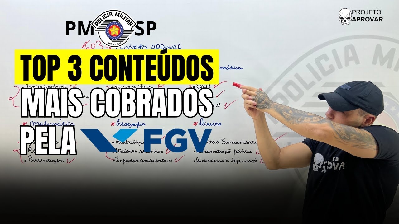 Conteúdos mais cobrados pela FGV (PMSP - todas matérias)