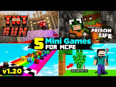 TOP 5 Best Mini-Games For Minecraft PE || MiniGames For MCPE ||