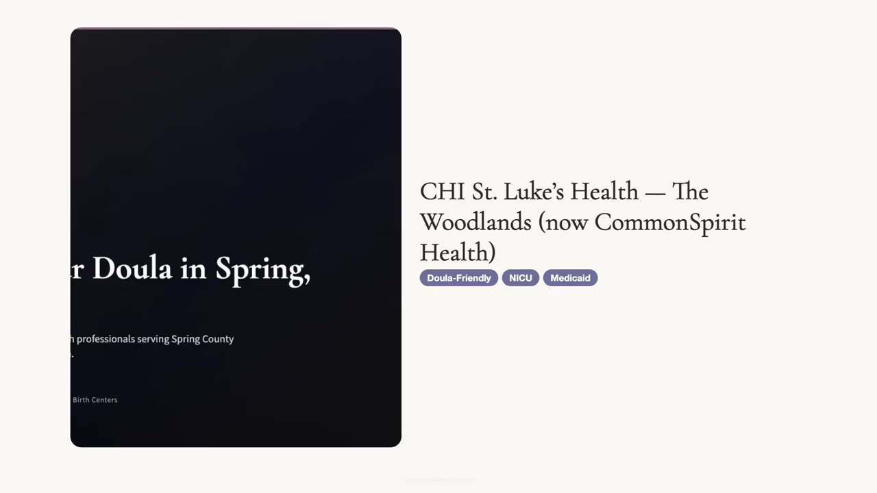 Spring TX Doula & Birth Plan Guide: Costs, Hospitals & Medicaid press play to watch