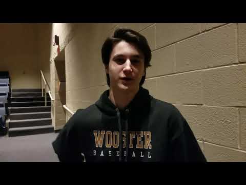 Avon's Grant Mitchell talks after signing to play baseball at the College of Wooster
