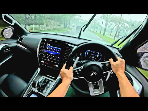 Driving POV MITSUBISHI PAJERO SPORT DAKAR 2.4 TURBO DIESEL A/T 2024 | TEST DRIVE HUJAN BADAI (ASMR)