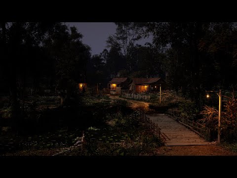 Night Ambience in Rural Countryside | Crickets Chirping for Deep Sleep