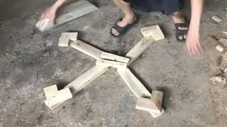How to-Building by assembling wooden bars to create a shape is very simple and easy