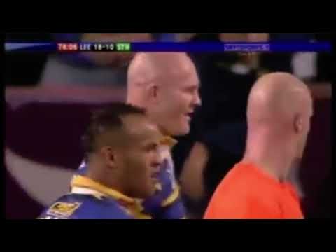 Keith Senior drops Jon Wilkin. Leeds Rhinos v St Helens.