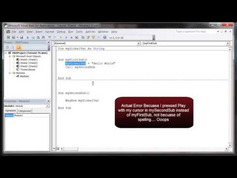 Excel 2010 VBA Tutorial 70   Global Variables