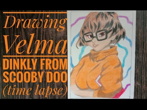 Drawing Velma Dinkly from scooby doo (time lapse)