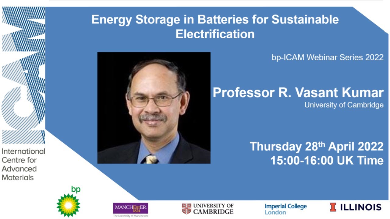 bp-ICAM Webinar: Energy Storage in Batteries for Sustainable Electrification