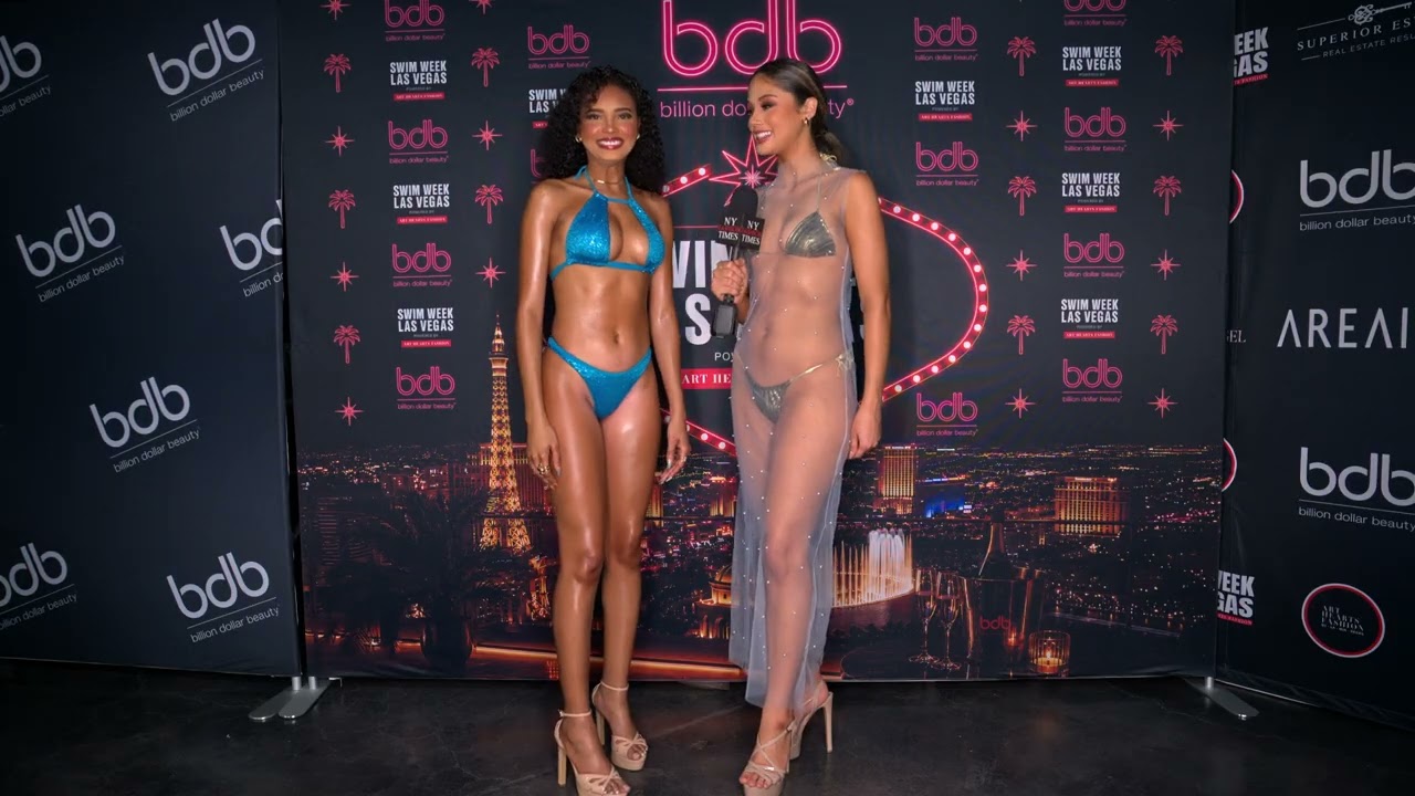 Venezuelan Model Valentina Montiel talks to Model Wildagedeme at ArtHeartsFashion LV Swim Week