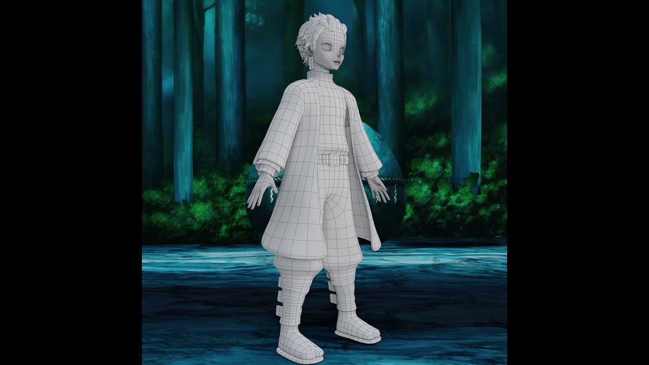 Demon slayer tanjiro rigged low poly pbr low-poly 3D Model