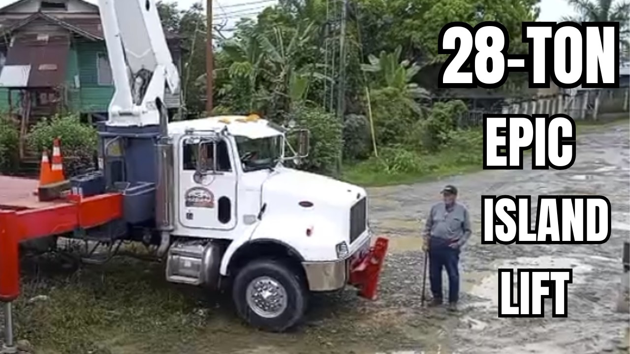 28-Ton Container Lift on a Tiny Island – 50T Wrecker & 25T Truck Crane | The Freight Machine