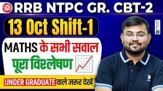 RRB NTPC CBT 2 2025 | 13 Oct Shifts - 1 Maths Top Question & Full Paper Analysis | Sahil Sir