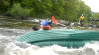 preview picture of video 'Two Man White Water Rafts on The River Dee, Llangollen, North Wales'