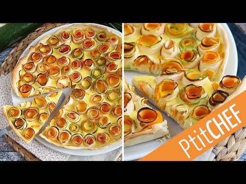 Des CAROTTES ET COURGETTES disposées en fleurs dans votre QUICHE