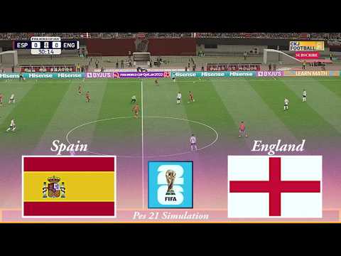 Spain Vs England | World Cup Football Showdown | PES 21 Simulation