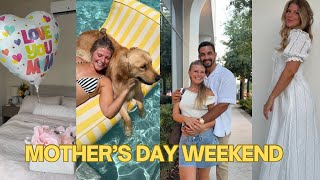 Mother’s Day Vlog - I’m pregnant!!!!, hosting my MIL, pool day, church, new overalls