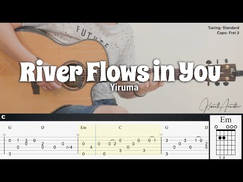 (FREE TAB) River Flows in You - Yiruma | Fingerstyle Guitar | TAB + Chords + Lyrics