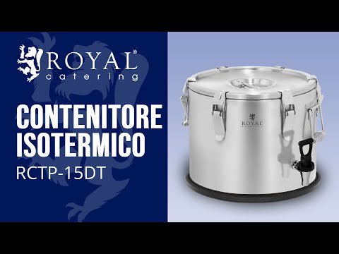 Video - Contenitore isotermico per alimenti in acciaio inox - 15 L - Rubinetto - Parete doppia 