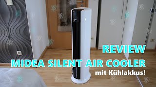 REVIEW: MIDEA SILENT AIR COOLER - Turmventilator mit Kühlakkus