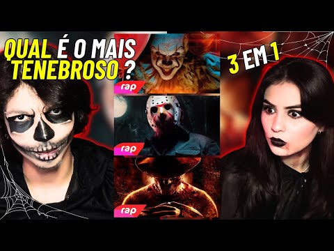 CONHECENDO OS REIS DO TERROR!! | JASON, FREDDY KRUEGER E PENNYWISE | 7 MINUTOZ - REACT VT e LELE