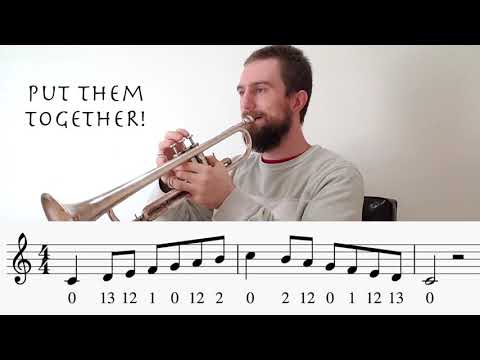 C Major Scale on Trumpet (Concert Bb)