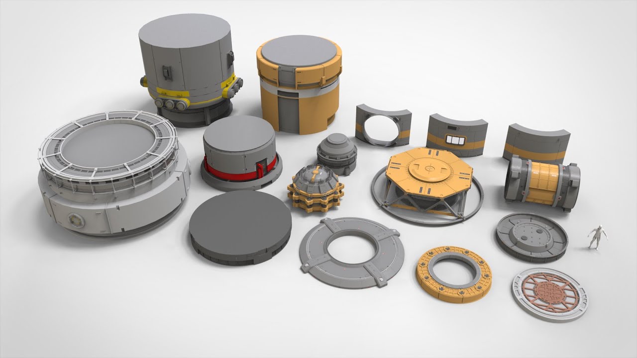 Sci-fi Architecture kitbash 55 3D Model