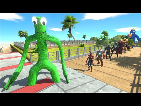 Rainbow Friend Green OASIS DEATH RUN - Animal Revolt Battle Simulator