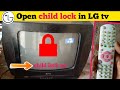 LG Tv Child Lock LG Tv Child Lock On Off