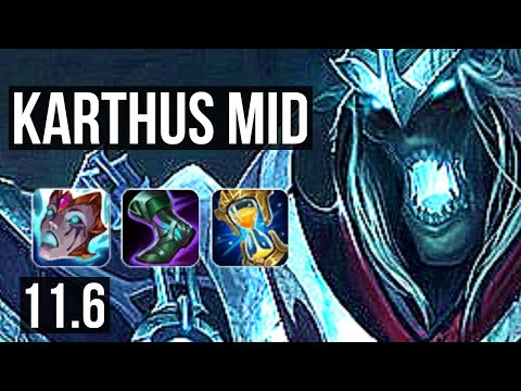 KARTHUS vs QIYANA (MID) | 8 solo kills, Rank 6 Karthus, 600+ games | BR Challenger | v11.6