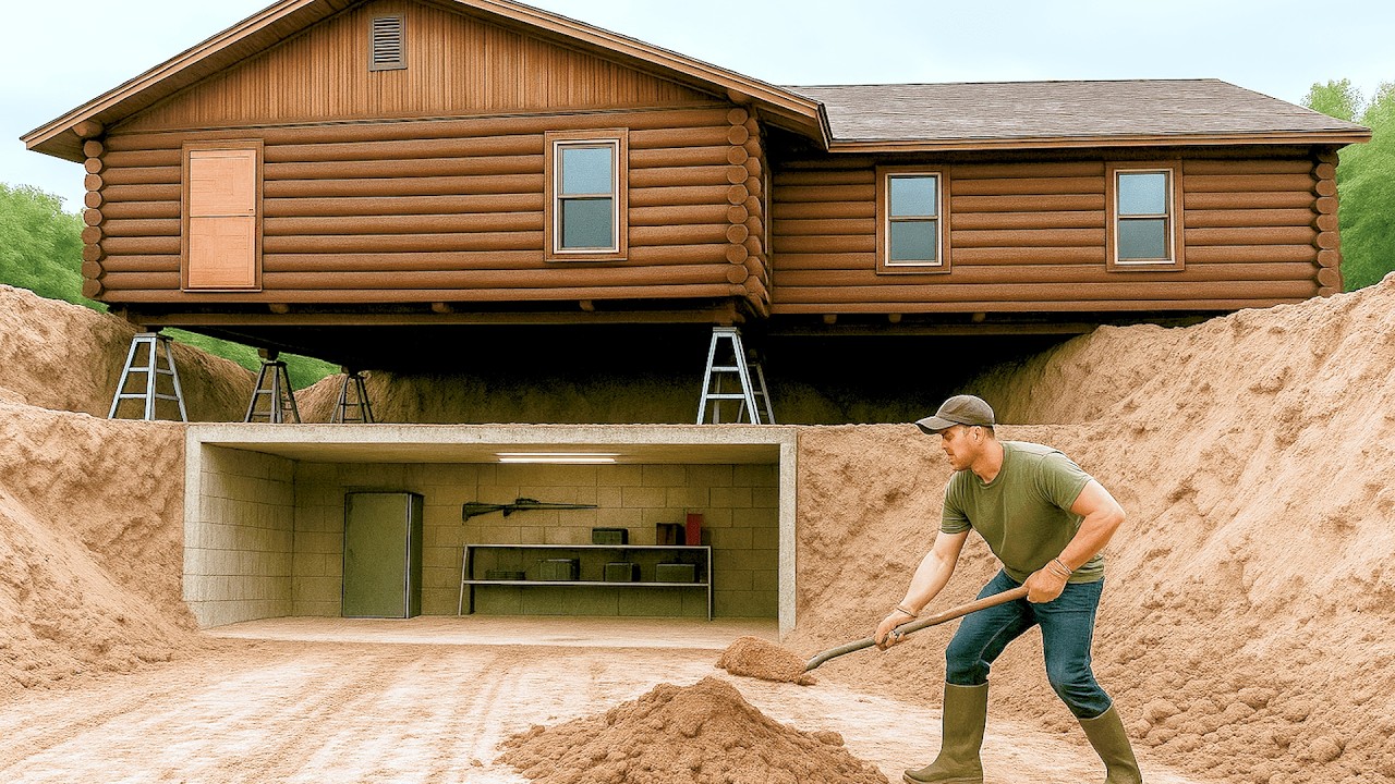 Man Builds Secret Bunker Under Old Cabin | Full Transformation by @DashingAxe