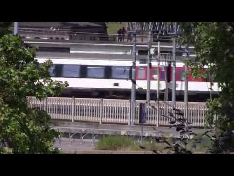 Incrocio tra Eurocity (ETR470-3 ed E656 437+carrozze SBB) - Monza 14/06/2014