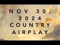 Billboard Top 60 Country Airplay Nov 30 2024