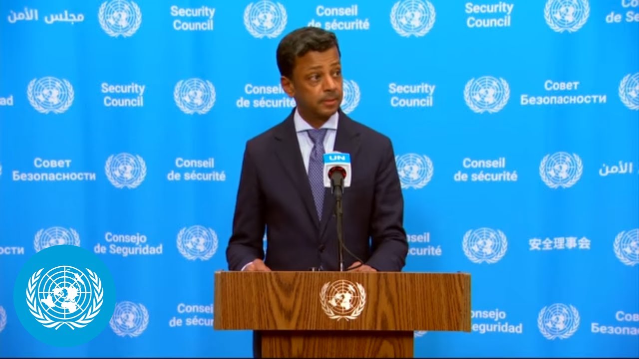 Security Council President (Bahrain) on Lebanon - Security Council Media Stakeout | United Nations