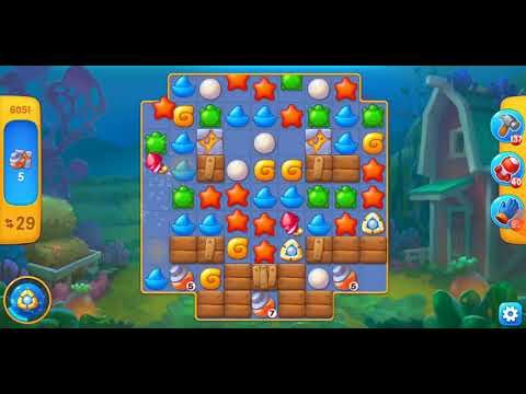 Fishdom. 6051 level no boosters and diamonds. Match-3 element: lava