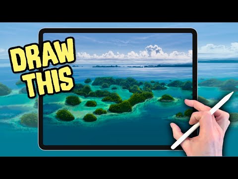 IPAD PAINTING MADE EASY - Pacific Islands landscape tutorial in Procreate