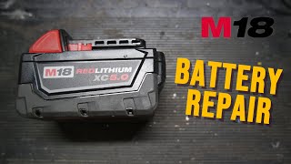 Repairing a Milwaukee M18 XC5.0 Extended Capacity Battery With 8 Flashing Lights