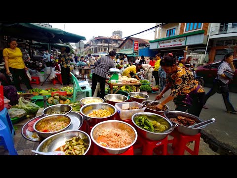Cambodian Market Food Show - One Of The Popular Snacks And Fresh Food In Phnom Penh