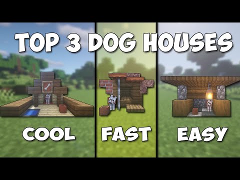 Minecraft Top 3 Cool and EASY DOG HOUSE Build Designs - Tutorial